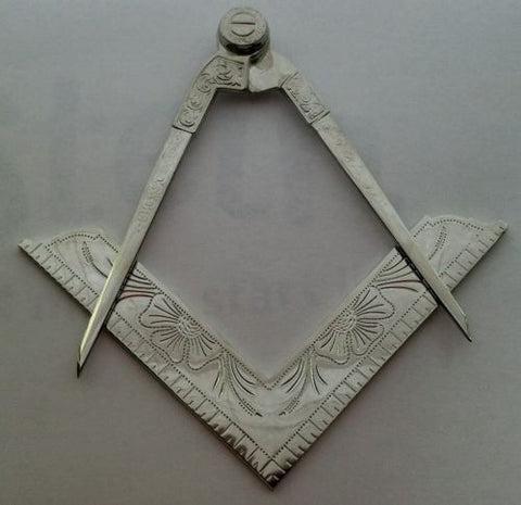 Masonic Lodge Ceremonial Accessories LARGE Square & Compass 6 For Bible  SILVER